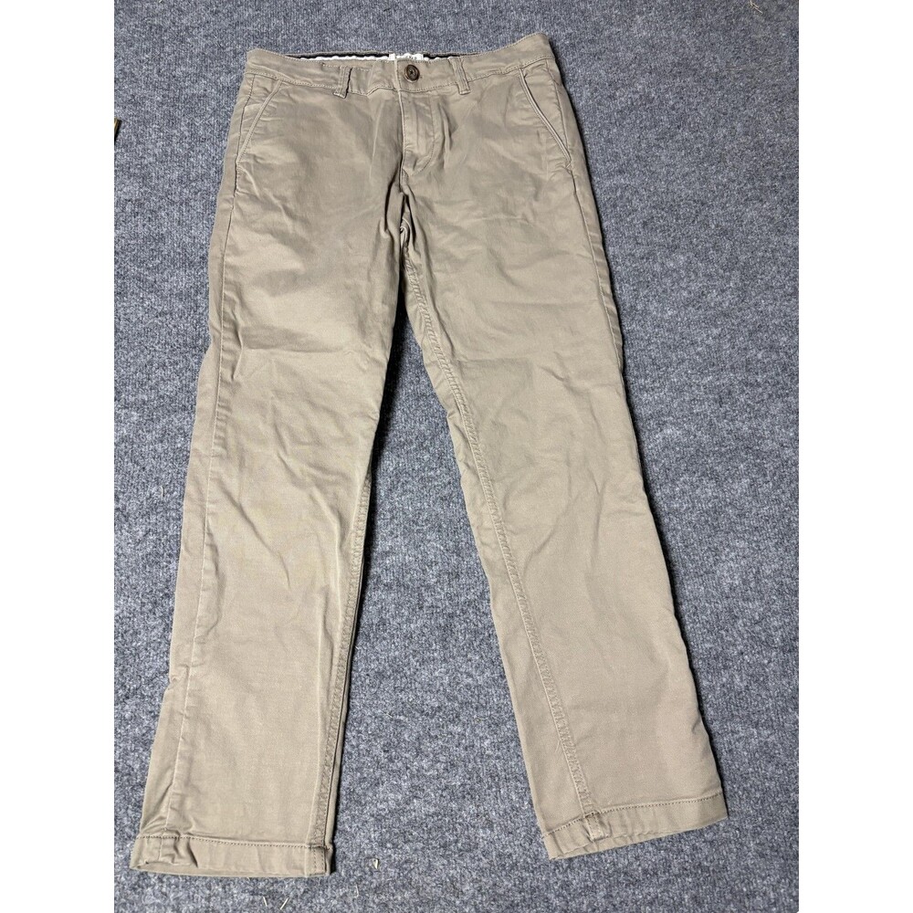 SELECTED HOMME Chino Pants Mens 31x27 Beige Regular Fit Stretch Cotton Casual